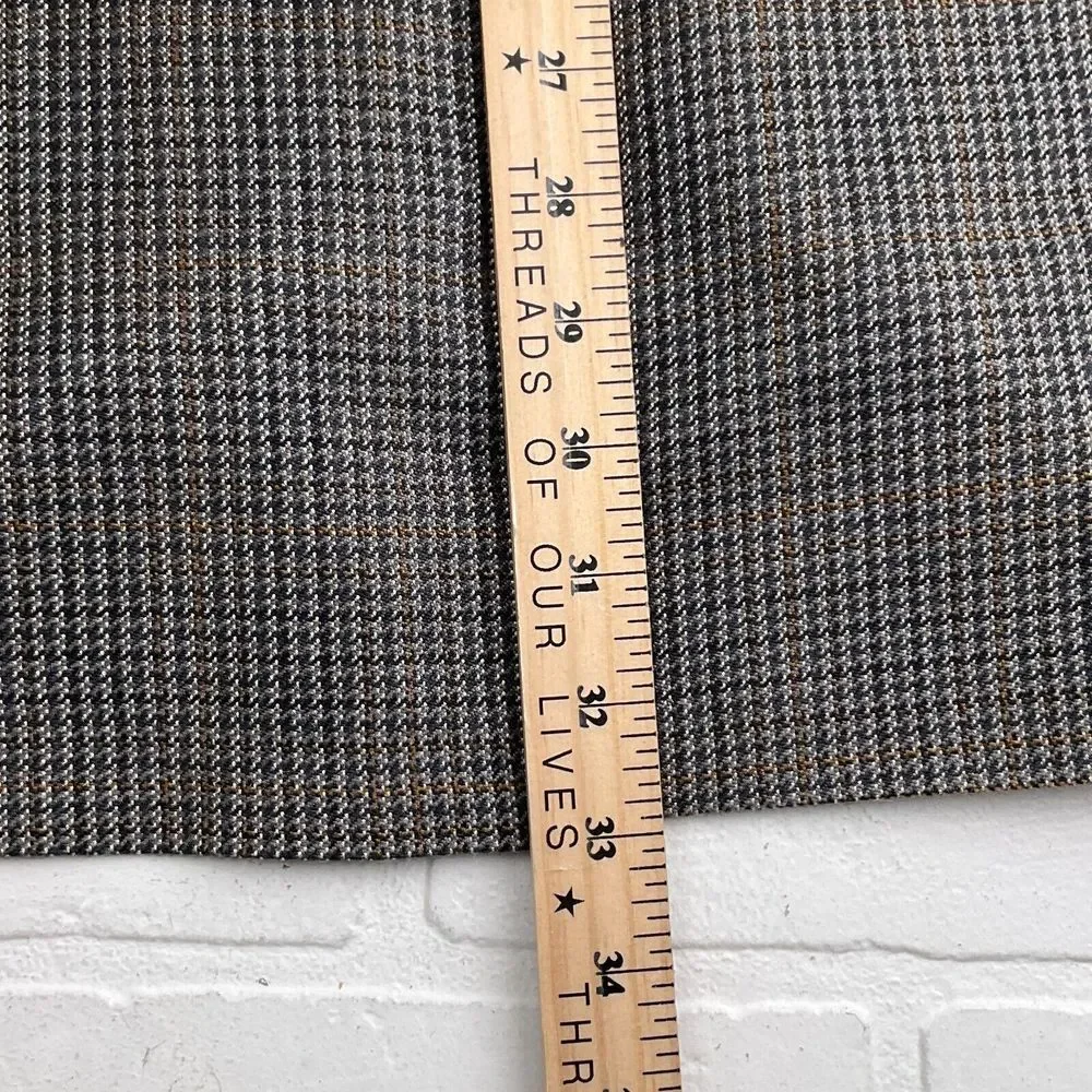 Chaps Blazer Men 48L‎ Gray Gold Prince Edward Plaid Silk Career Classic Party